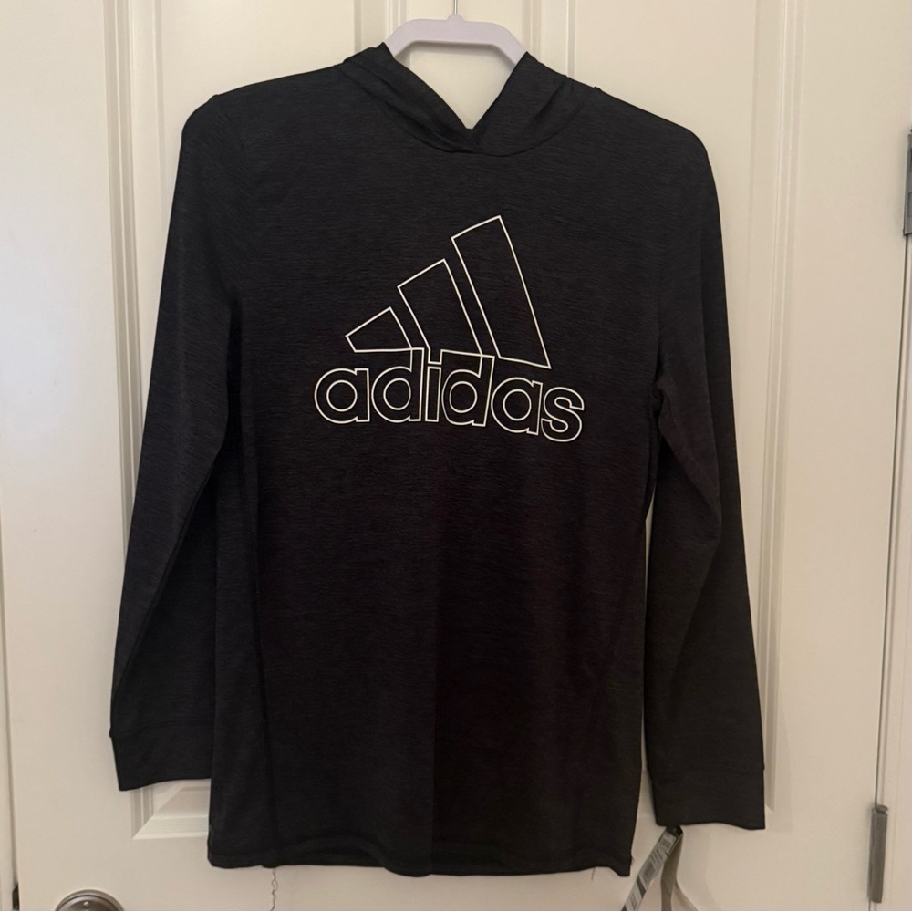 NEW Adidas Charcoal Gray Performance / Wicking Hoodie